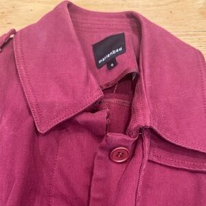 marienbad Women's Burgundy Trench Coat. Size 0, XS